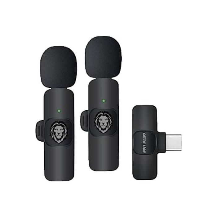 میکروفون یقه ای حرفه ای گرین لاین برای ضبط صدا مدل 3in1 ا Green Lion 3in1 wireless microphone